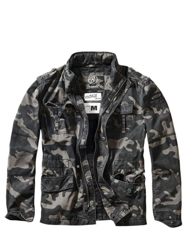 [M Dark Camo] Brandit Britannia Jacka i Militär Vintage Stil Military Jacket