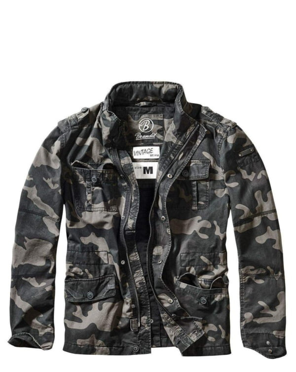 [XXL Dark Camo] Brandit Britannia Jacka i Militär Vintage Stil Military Jacket