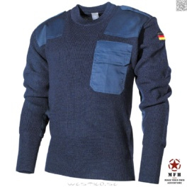 [Blue 50] MFH Bundeswehr Classic Military Wool Sweater Officerströja Ylletröja