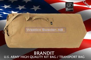 [72L Camel] Brandit US Army Style Duffle Canvas Bag