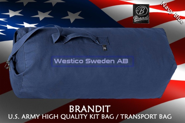 [72L Navy] Brandit US Army Style Duffle Canvas Bag