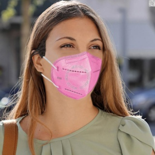 3-PACK Rosa KN95 (FFP2) Allergivänliga Rosa Munskydd - Tyg Mask i 5-Lager