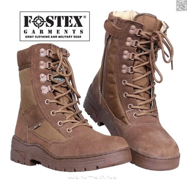 [38] Fostex Light Sniper Side-Zip Boots Brown Officers Kängor Vardagskängor