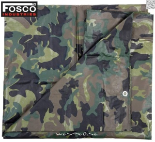 [3.8x5m] Fosco Woodland Presenning - Camo Tarpaulin - Kamouflage Tarp Regnskydd